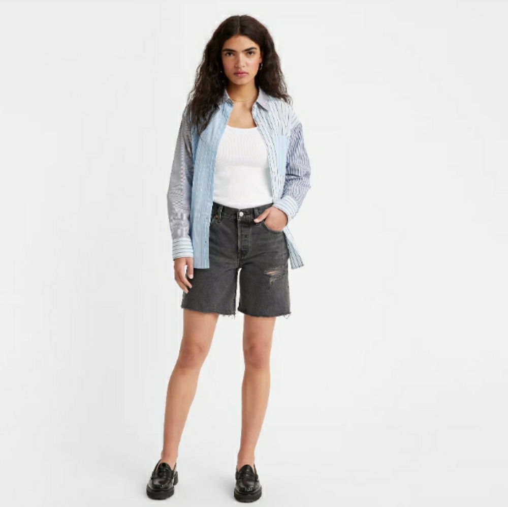 Levi's 501® 90's Women's Denim Shorts Beach Cut Black Sz 24 NWT